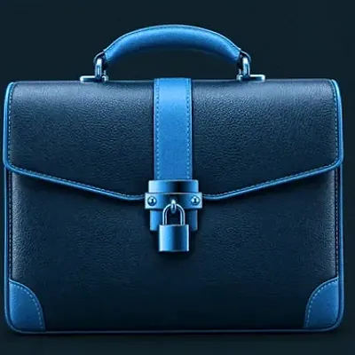 Locked leather briefcase — A Big Candy